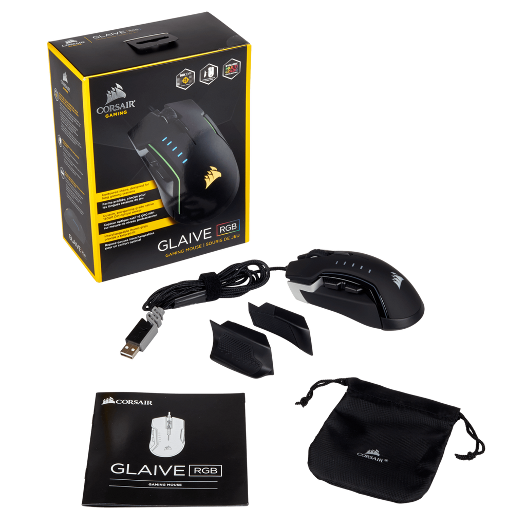 MOUSE CORSAIR GAMING GLAIVE RGB NEGRO